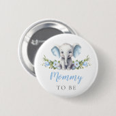 Mommy to be Blue Elephant Junge Mutter Baby Boy Du Button (Vorne & Hinten)