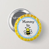 Mommy to be Boy's Baby Shower Button (Vorne & Hinten)