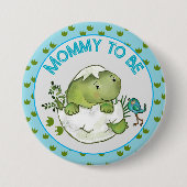 Mommy To Be Cute Hatching Dino Baby Shower Button (Vorderseite)