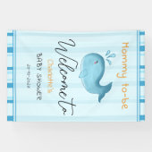Mommy To Be Cute Whale Baby Shower Banner (Horizontal)