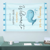 Mommy To Be Cute Whale Baby Shower Banner (Messe)