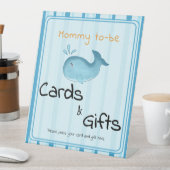 Mommy To Be Cute Whale Baby Shower Cards & Gifts Sockelschild (In Situ)