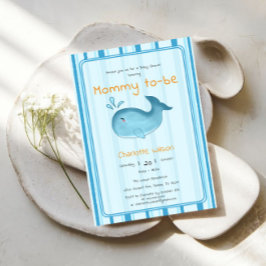 Mommy To Be Cute Whale Baby Shower Einladung