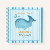 Mommy To Be Cute Whale Baby Shower Guest Book Notizblock (Vorderseite)