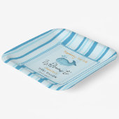 Mommy To Be Cute Whale Baby Shower Pappteller (Gewinkelt)
