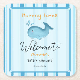 Mommy To Be Cute Whale Baby Shower Rechteckiger Pappuntersetzer