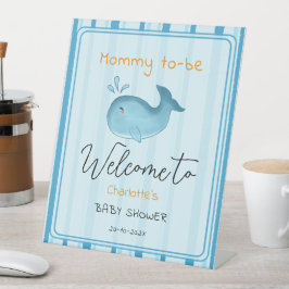 Mommy To Be Cute Whale Baby Shower Welcome Sockelschild