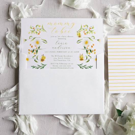 Mommy to be Elegant Floral Baby Shower Einladung