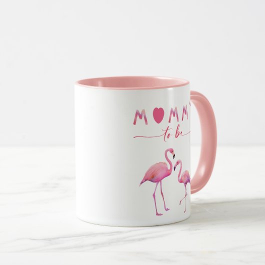 Mommy to be Flamingo Baby Shower Tasse (VorderseiteRechts)