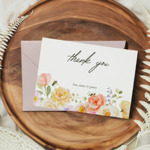 Mommy to be Floral Watercolor Flat Danke Karte