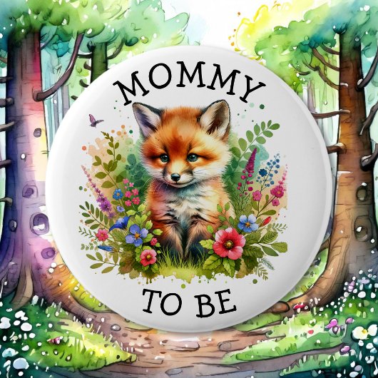 Mommy to be | Fox Woodland Themed Baby Dusche Button