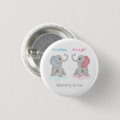 Mommy to be Gender Reveal Elephant Baby Shower Button (Vorne & Hinten)