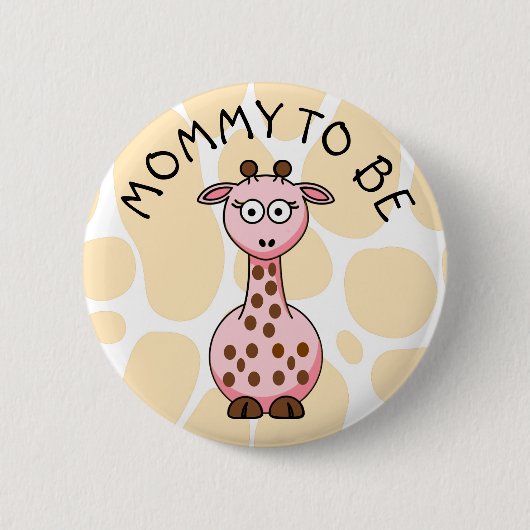Mommy to be Giraffe Baby Shower Schaltfläche Button (Vorderseite)