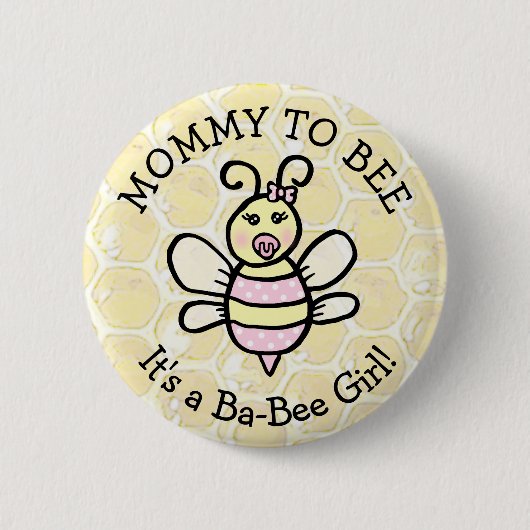 Mommy to be Honey Bee Themed Baby Dusche Button (Vorderseite)