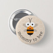 Mommy to be Honey Bumble Bee Baby Shower Honeycomb Button (Vorne & Hinten)