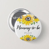 Mommy to be Junge Mutter Sonnenblume Baby Dusche B Button (Vorne & Hinten)