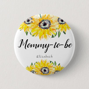 Mommy to be Junge Mutter Sonnenblume Baby Dusche B Button
