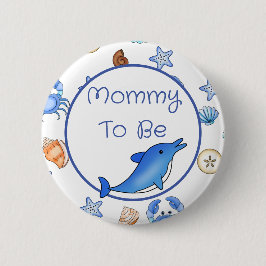 Mommy to be | Kinderdusche im Beach Theme Button