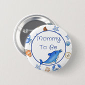Mommy to be | Kinderdusche im Beach Theme Button (Vorne & Hinten)