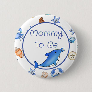 Mommy to be   Kinderdusche im Beach Theme Button