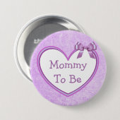 Mommy to be Lila Baby Shower Button (Vorne & Hinten)