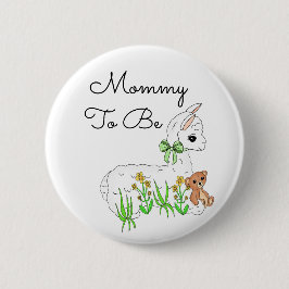 Mommy to be Llama with Teddy Bar Button