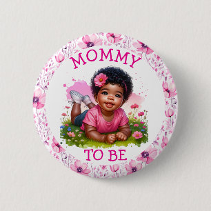 Mommy to be Mädchendusche Button