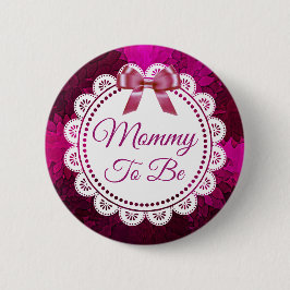 Mommy to be Magenta Bow Baby Shower Taste Button