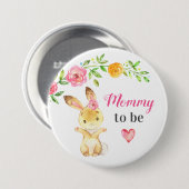 Mommy to be New Momma Bunny Rabbit Baby Shower Button (Vorne & Hinten)