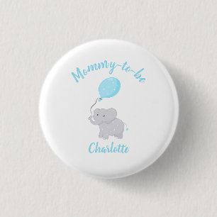 Mommy-to-be   Niedlich Elephant Baby Shower Boy Button