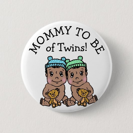Mommy to be of Twins, Ethnic Baby Shower Button (Vorderseite)