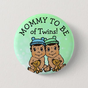 Mommy to be of Twins, Hispanic Baby Shower Button