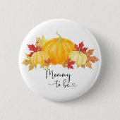 Mommy to be-Oh Boy A Little Pumpkin WatercolButton Button (Vorderseite)