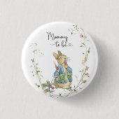 Mommy to be Peter Rabbit Wildblume WatercolButton Button (Vorderseite)