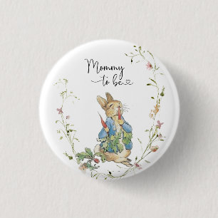 Mommy to be Peter Rabbit Wildblume WatercolButton Button