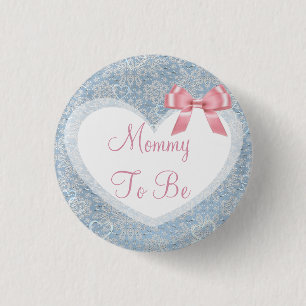 Mommy to be Pink & Blue Baby Shower Button