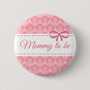 Mommy to be Pink Bow Baby Shower Taste Button