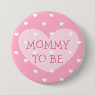 Mommy to be pink heart Shower Button