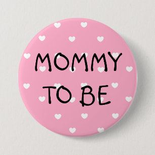 Mommy to be pink heart Shower Button