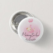 Mommy to be Pink Kitty Baby Girl Shower Button (Vorne & Hinten)