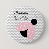 "Mommy to be" Pink Ladybug Babydusche Button (Vorderseite)