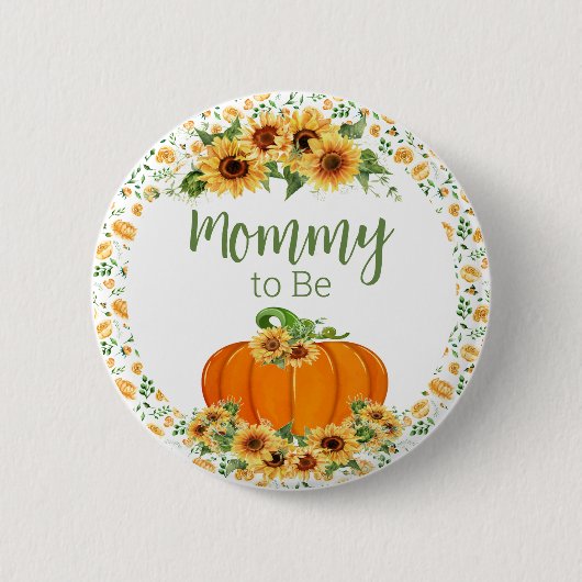 Mommy to Be Pumpkin Button - Baby-Duschknöpfe (Vorderseite)