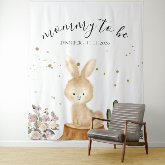 Mommy to be rabbit bunny backdrop wandteppich (Beispiel)