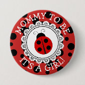 "Mommy to be" Red Ladybug Baby Showbutton Button (Vorderseite)