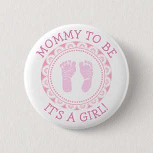 "Mommy to be" rosa Babydusche Button