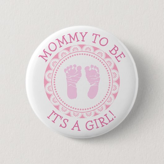 "Mommy to be" rosa Babydusche Button (Vorderseite)