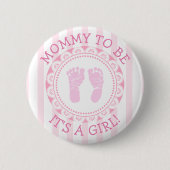 "Mommy to be" rosa Babydusche Button (Vorderseite)