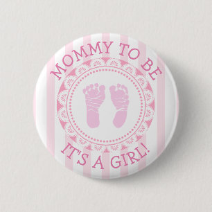 "Mommy to be" rosa Babydusche Button