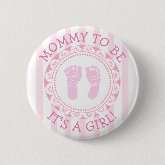 "Mommy to be" rosa Babydusche Button (Vorderseite)