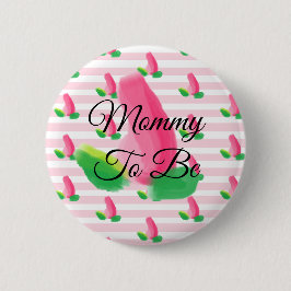 Mommy to be Rosenknospe Pink Baby Shower Button